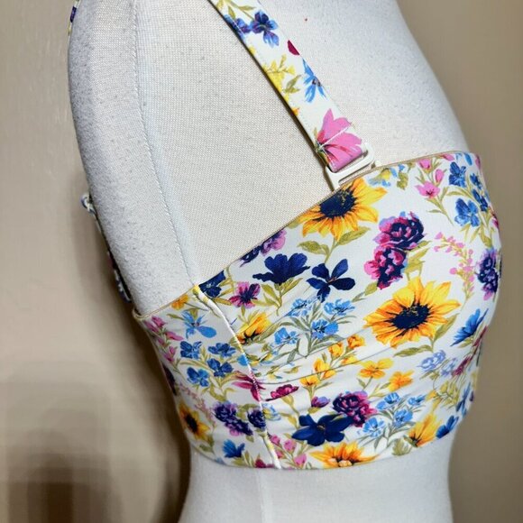 Old Navy Wildflowers Floral Printed Bandeau Swim Top Removable Straps NWOT - Picture 4 of 9